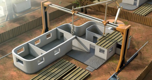 ЗД принтер печатает дом