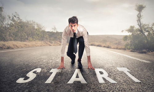 Мужчина на старте