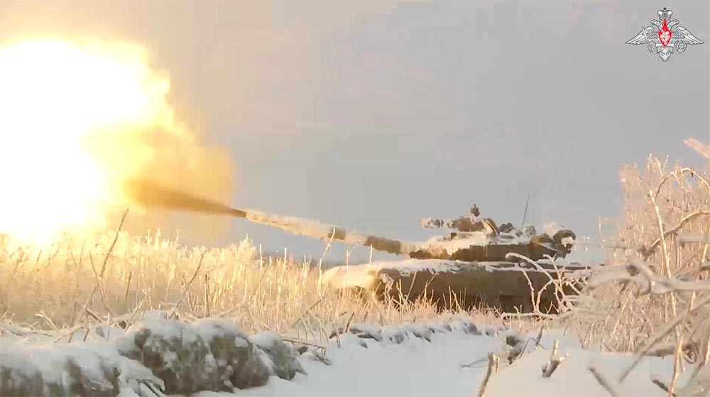 Работа танка Т-80БВ на Купянском направлении. Источник - МО