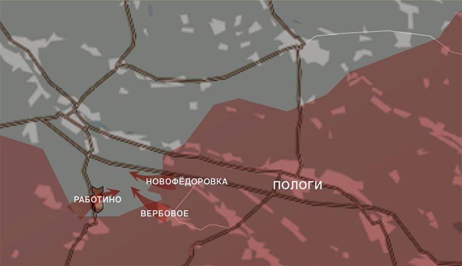 Фронтовая сводка с Запорожского направления на карте спецоперации. Источник WarGonzo