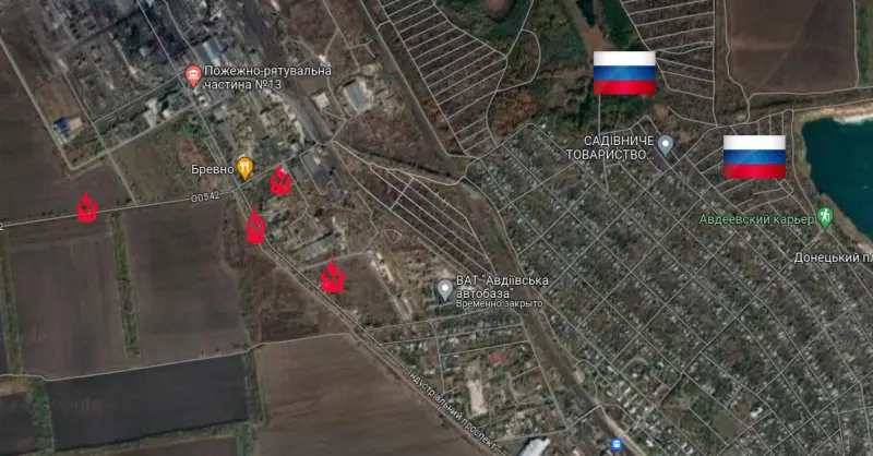 Карта СВО на Авдеевском направлении, район пути снабжения ВСУ. Последние новости спецоперации на карте