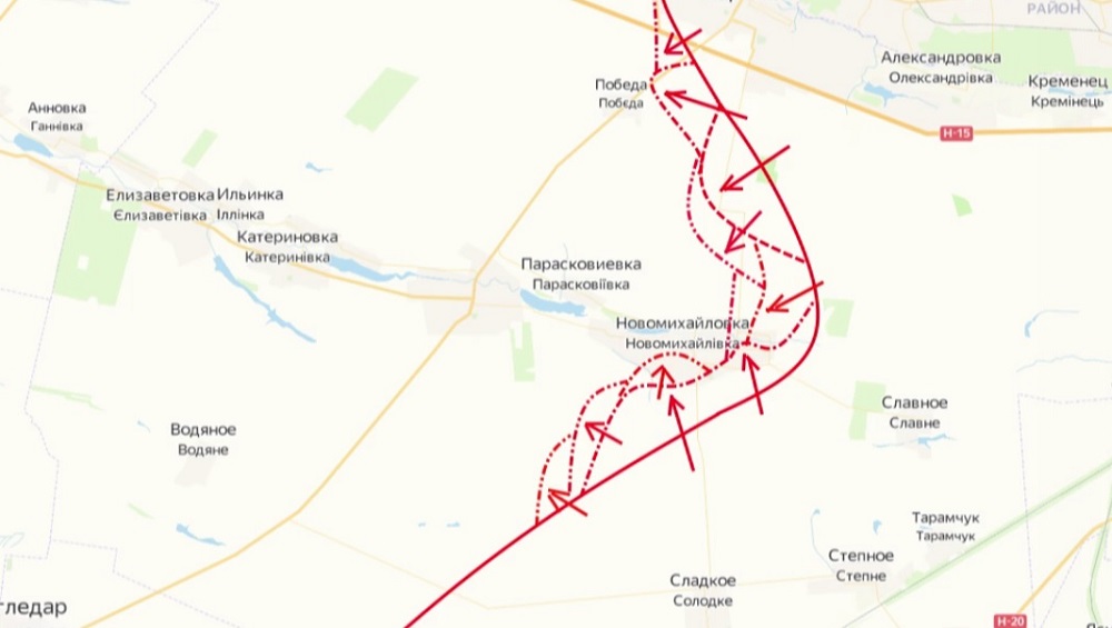 Карта СВО на Угледарском направлении, участок Новомихайловки. Последние новости спецоперации на карте